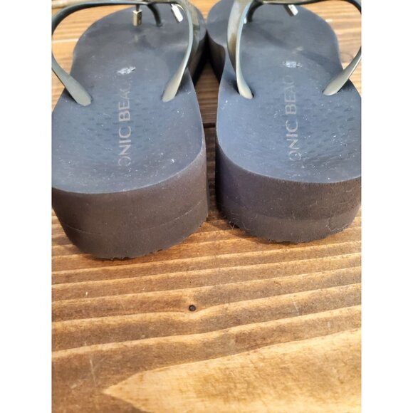 Vionic Beach Womens Flip-Flops Metallic Gold Bow Strap Size 9.5 Brown Sandals - Picture 5 of 9